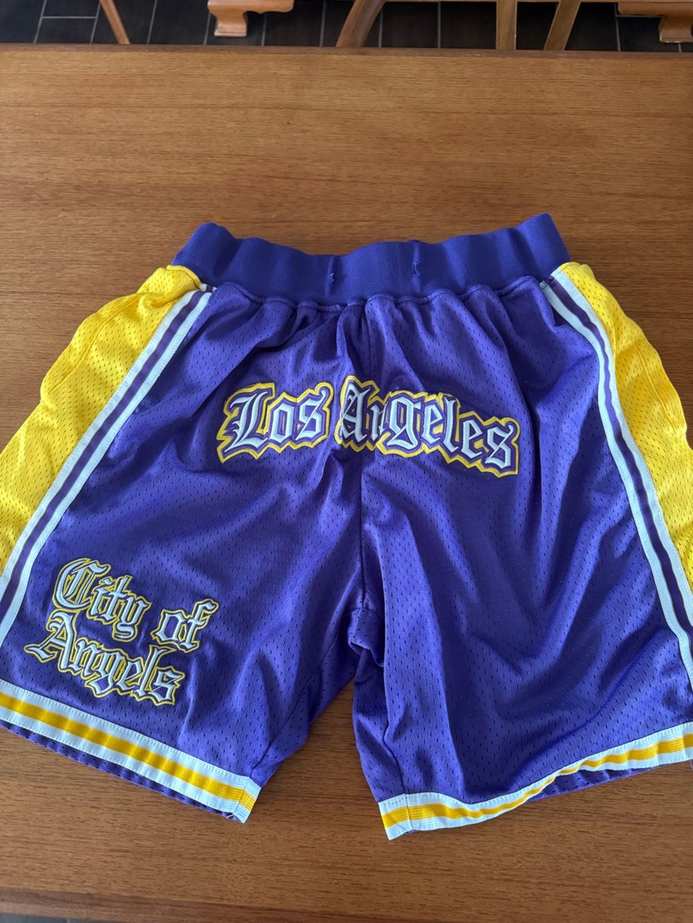 Purple & Yellow Los Angeles Athletic Shorts - Men's